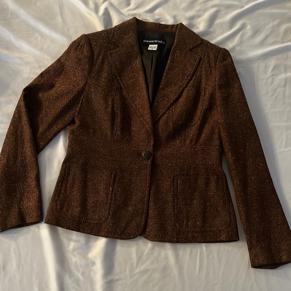 Bianca Nygard brown tweed jacket